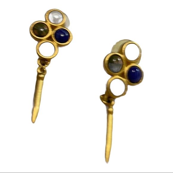 Vintage Y2K Gold Matte Dangling Pierced Earrings - Picture 11 of 13